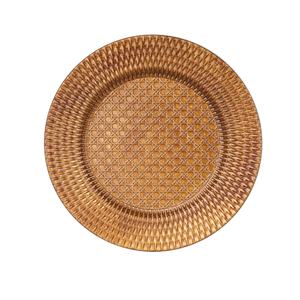 Plato Decorativo Redondo de Plástico con Diseño de Ratán Marrón para Restaurante y Bodas, Venta al por Mayor - Product Image 5