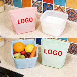 Sacs de conservation alimentaire en silicone réutilisables, étanches, de qualité alimentaire, avec logo personnalisé en gros - Product Image 2