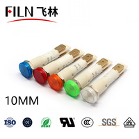FILN 10MM enfichables en plastique LED voyants 12V/24V machine à laver lampe pilote électrique machine indicateur lumière fil