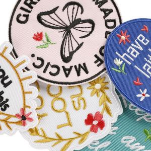 Écusson thermocollant écologique brodé avec des mots anglais, étiquette, badge, patch papillon pour accessoires vestimentaires en toile - Product Image 3