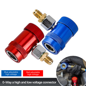 Adaptador de Aire Acondicionado para Automóvil R1234YF, Conector de Latón M12x1.5 de Alta y Baja Presión, Conectores Metálicos Azules y Rojos para Automóvil - Product Image 5