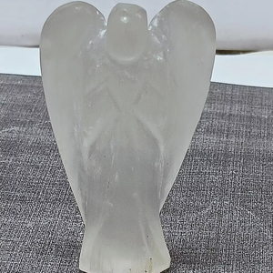 2-Inch Selenite and Agate Healing <b>Angels</b> Figurines Feng Shui Style Carved for Energy Balance Meditation and Spiritual Decor - Product Image 1