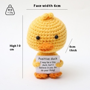 Handmade Crochet ít màu vàng vịt sợi Búp bê mặt dây chuyền xuyên biên giới bán chạy dễ thương tích cực năng lượng Thú nhồi bông - Product Image 3