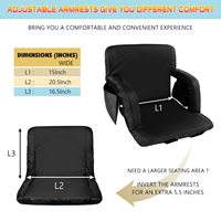 Chaise de camping chauffante à 3 niveaux pour l'extérieur, support de bras réglable, siège de stade chauffant USB pour gradins