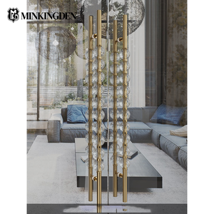 Poignée de porte <span class=keywords><strong>en</strong></span> cristal de qualité diamant, haute transparence, luxe léger, <span class=keywords><strong>pour</strong></span> hôtel, porte d'entrée <span class=keywords><strong>en</strong></span> verre encadré, quincaillerie de barre de poussée-tirage - Product Image 5
