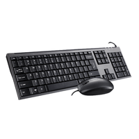 Noir 104 touches affaires clavier ergonomique souris Combo ordinateur filaire clavier et souris Usb