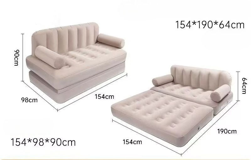 Light Gray-Automatic double inflatable sofa-upgrade