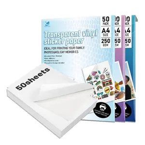 Crystal Code Labels Clear A4 Waterproof Inkjet Printable Vinyl For Laser Printer Frosted Matte Sticker Paper Semi Transparent