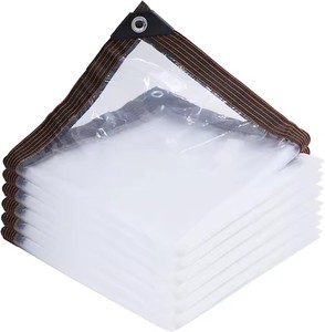 Pergola extérieure transparente avec rideau en bâche, film PE enduit transparent, imperméable, protection UV, coupe-vent, film pour fenêtre de maison, maintien de la chaleur - Product Image 3
