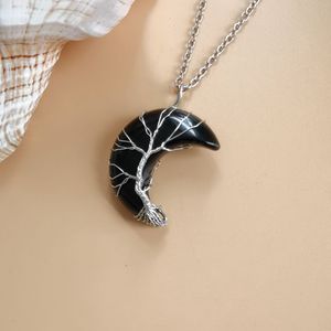 Collar <span class=keywords><strong>de</strong></span> árbol <span class=keywords><strong>de</strong></span> <span class=keywords><strong>la</strong></span> <span class=keywords><strong>vida</strong></span> <span class=keywords><strong>de</strong></span> amatista, piedra Natural, Luna bobinada, hecho a mano - Product Image 5