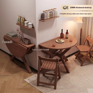 Farshatti Hiện Đại Trung Quốc Phong Cách Rắn Gỗ Gấp Bàn Ăn Mới Đứng Có Thể Gập Lại Bên Bảng Cho Hộ Gia Đình Nhỏ Hoặc Căn Hộ - Product Image 1