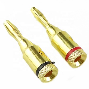 Connecteurs de fil de câble de haut-parleur audio musical plaqué or pour outil de ligne de haut-parleur à usage domestique rouge et noir - Product Image 5