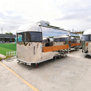 Camión de Comida Comercial Vintage de Acero Inoxidable con Diseño de 4 Ruedas para Hot Dogs, Helados, Comida Rápida, Venta Ambulante y Camping - Product Image 4