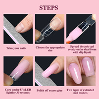 Extensions d'ongles en gel souple transparent pré-conçues pour nail art français, faux ongles réutilisables, pointes d'ongles