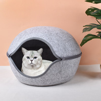 Vente chaude feutre chat grotte élégant chat lit trucs feutré laine cocons lits