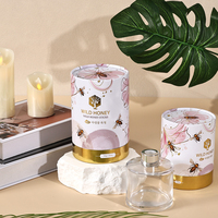 Emballage cylindrique en carton kraft de luxe pour aliments personnalisés écologiques, thé, café, bougies, boîte ronde en verre pour miel, tube en papier