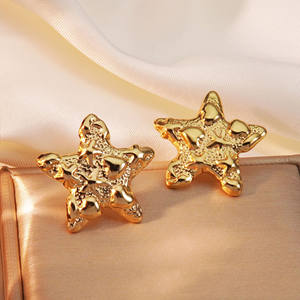 ต่างหูสแตนเลสชุบทองปรับแต่งได้ทันสมัยทันสมัยสำหรับผู้หญิงดีไซน์ปลาดาวและรูปหัวใจ - Product Image 5