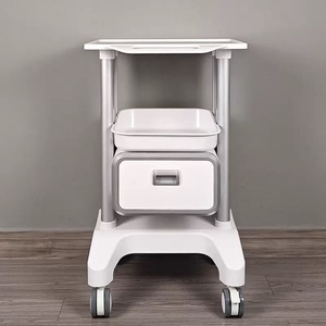 Carrello per Estetista Prodotto in Fabbrica, Portatile in Metallo Multifunzionale per Salone di Bellezza con Cassetti, Presa Cosmetica e Tappetino Antiscivolo - Product Image 3