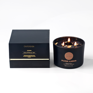 Bougie parfumée de luxe avec logo personnalisé, bougies parfumées en cire de soja, pot <span class=keywords><strong>noir</strong></span> givré, bougie parfumée - Product Image 4