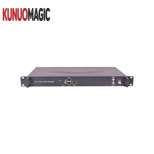 KUNUOMAGIC Digital RF Transmodulator DVB SS2 16 QAM Modulator Dual Gigabit Ethernet Ports for CATV Systems (Metal Construction)