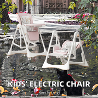 Chaise de repas électrique multifonctionnelle portable et moderne pour enfants, 6 vitesses, réglage du dossier, fonction de balancement et de glissement