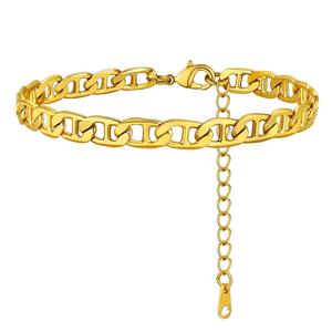 Tobillera Cubana Clásica de Acero Inoxidable con 26 Iniciales, Chapada en Oro, Joyería de Moda de Verano para Mujer, Venta al por Mayor - Product Image 5