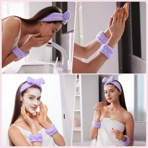 Vente chaude calme fille haute qualité éponge Spa bandeaux pour laver le visage maquillage <span class=keywords><strong>et</strong></span> soins de la peau masque facial Logo personnalisé - Product Image 6
