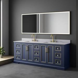 V-NONH Transitional LED <b>Bathroom</b> Vanity Mirror Cabinet Solid <b>Wood</b> Plywood Water Resistant Soft Closing Drawers Made Vietnam - Product Image 3