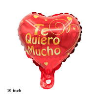 Vente flash Ballons en feuille en forme de cœur sur le thème de la fête des mères espagnole de 10 pouces pour la fête des mères
