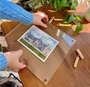 Tùy chỉnh treo tường ảnh nổi Acrylic khung hình rõ ràng với Vàng Đứng - Product Image 4