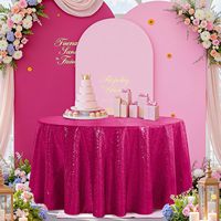 Nappe rectangulaire fuchsia à sequins, nappe scintillante pour mariage, fête, nappe à sequins pour Noël