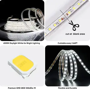 Lampu Strip LED profil aluminium kualitas tinggi ETL terdaftar 2835 120LED/M Strip lampu LED IP65 dalam ruangan luar ruangan