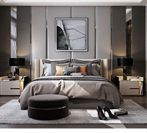 Luxuriante em design veludo parede estofados painéis decorativos tecido cabeceira couro painéis para quarto hotel decoração - Product Image 3