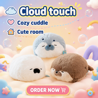 Peluche Loutre Allongée en Coton PP, Coussin Mignon à Câliner pour Canapé, Cadeau d'Anniversaire pour Enfants, Vente Directe Usine