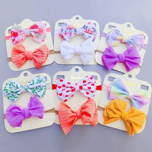 Bandeaux à nœuds en nylon extensible pour bébés, accessoires pour cheveux de bébés - Product Image 2