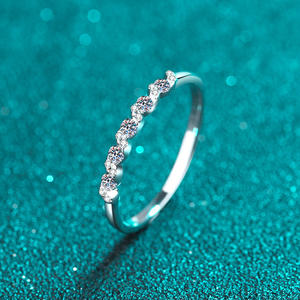 Anillos de plata esterlina 925, anillos de boda de mujer con diamantes de moissanita fina a la moda - Product Image 4