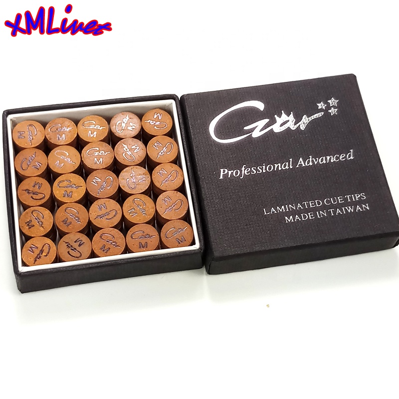 Оригинальные Типсы Taiwan для бильярда, 13 мм, коричневые наконечники для бильярда, бильярдные аксессуары высокого качества