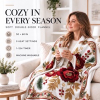 Couverture en flanelle polaire douce et chaude pour village de Noël, imprimée sur mesure, pour décorations d'hiver et de fêtes, vente en gros