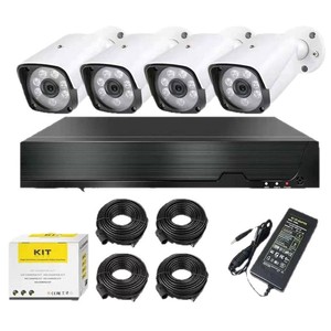 Kit de surveillance PoE 4 canaux, système de sécurité CCTV NVR 5MP avec vision nocturne, détection de mouvement étanche - Product Image 1