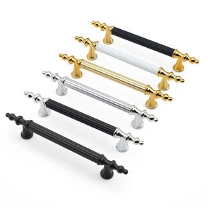 Quincaillerie de meuble en plastique doré et noir, boutons de porte, poignée tiroir de porte d'armoire - Product Image 1