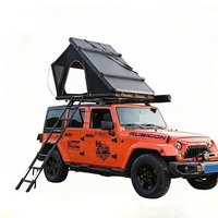 Tente de camping extérieure avec poteau hydraulique pliable, conception à ouverture rapide, compatible SUV et voiture, tente de toit triangulaire en alliage d'aluminium