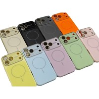 Coque de téléphone en silicone antichoc, résistante aux chutes et à l'usure, compatible MagSafe, avec grande fenêtre, couleur bonbon, pour iPhone 17 Pro Max