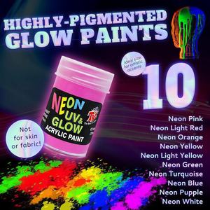 10 pièces 22ml lueur dans le noir peinture Fluorescent néon couleurs lueur acrylique peintures étanche <span class=keywords><strong>Blacknight</strong></span> peinture pour Halloween décor - Product Image 5