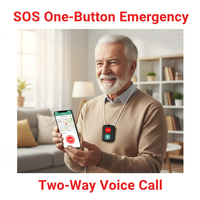 Localizador GPS con Alarma de Caídas para Personas Mayores con Alzheimer, Mini Rastreador Impermeable con Voz Bidireccional, Sin Cuota Mensual