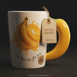 Taza de Cerámica con Asa de Plátano 3D, Taza de Café, Leche o Té con Estampado de Fruta Divertida, Regalo Original - Product Image 5