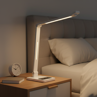 Lámpara de Mesa Eléctrica Moderna con Doble Atenuación para Dormitorio, Oficina o Estudio, con Sensor de Movimiento, Flexible, LED, ABS
