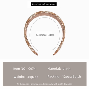 महिलाओं के लिए दक्षिण कोरा लक्जरी डिजाइनर हेयर बैंड उच्च गुणवत्ता वाले कपड़े से बने हेयरबैंड - Product Image 3