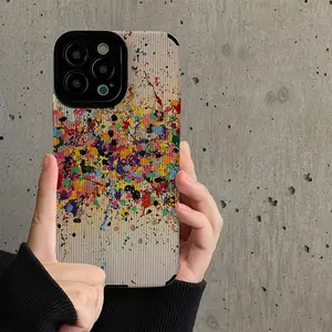 彩色泼墨油画手机套，带相机保护器彩色艺术手机套，适用于iPhone 15 11 12 13 14 Pro Max