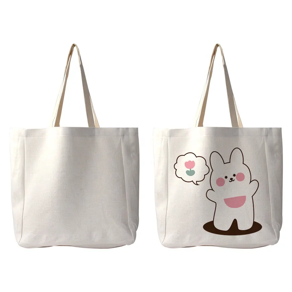 Prosub Wholesale Linen Sublimation Tote Bag Blank Customized Printed Large Shopping Handbag Sublimation Tote Bags