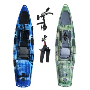 Kayak de pesca con Pedal de rotomoldeo, 2023 peces de plástico, kano, canoa, fábrica china, instalar timón, 13 pies